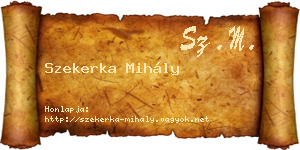 Szekerka Mihály névjegykártya