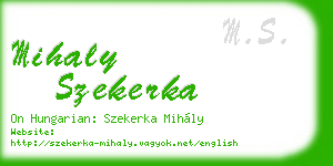 mihaly szekerka business card