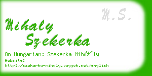 mihaly szekerka business card